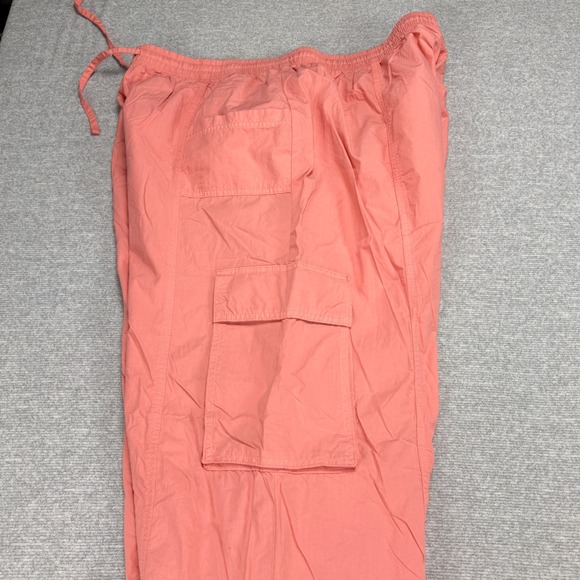 Aerie Womens XXL Coral Pink Cargo Pants Cotton Drawstring Wide Leg MSRP $54 - Picture 11 of 16